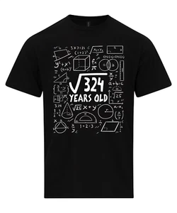 Square Root of 324 18 Year Old 18th Eighteenth Birthday Gifts Math T-Shirt - Picture 1 of 5