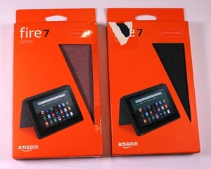 Amazon Fire 7 Tablet Cover Case for 9th Gen - " Black and Purple " Lot of 2 - Picture 1 of 3