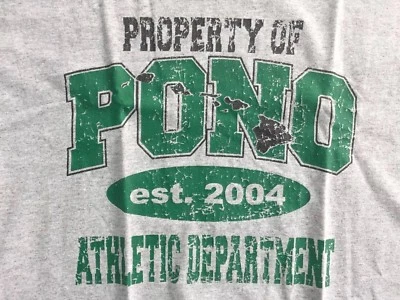 Camiseta Para Hombre Gris Hawaii Pono Departamento Atlético Mediana Hawaiana Local Aloha Foto 1 de 3