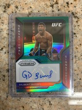 2021 GILBERT BURNS RC PRIZM UFC GREEN SENSATIONAL SIGNATURES AUTO AUTOGRAPH