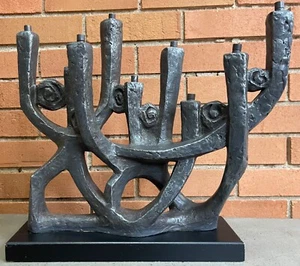 Candelabro Menorá Abstracto Vintage Años 70 Figura Moderna Austin Prod. Sever - Imagen 1 de 10