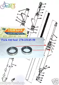 Yamaha DS6 R3 R5 RD250 RD350 RD400 TX500 Front Fork Oil Seal x2 NOS 278-23145-50 - Picture 1 of 8