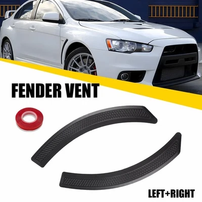 2 piezas nuevas para Mitsubishi Lancer 2002-2016 cubiertas de ventilación laterales guardabarros delantero negras EE. UU. Foto 1 de 4