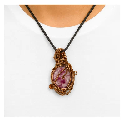 Colgante Rubí Cachemira Natural 26g Hecho a Mano Piedras Preciosas Cristal Reiki Curativo Foto 1 de 4