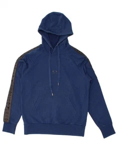 OAKLEY Mens Custom Fit Graphic Hoodie Jumper XS Blue Colourblock Cotton BF05 - Picture 1 of 3