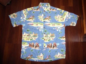 VTG Kahala Size L Horse Racing Hawaiian Shirt Del Mar California Beach USA - Picture 1 of 9