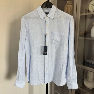 Faherty Laguna Leinen Sommer klassisch gestreift Langarm Hemd L NEU Knopfleiste - Bild 1 von 7