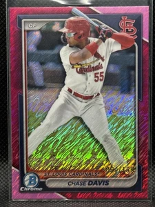 2024 Bowman #BCP-150 Chase Davis Chrome Prospects Fuchsia Refractors #/199 - Picture 1 of 2