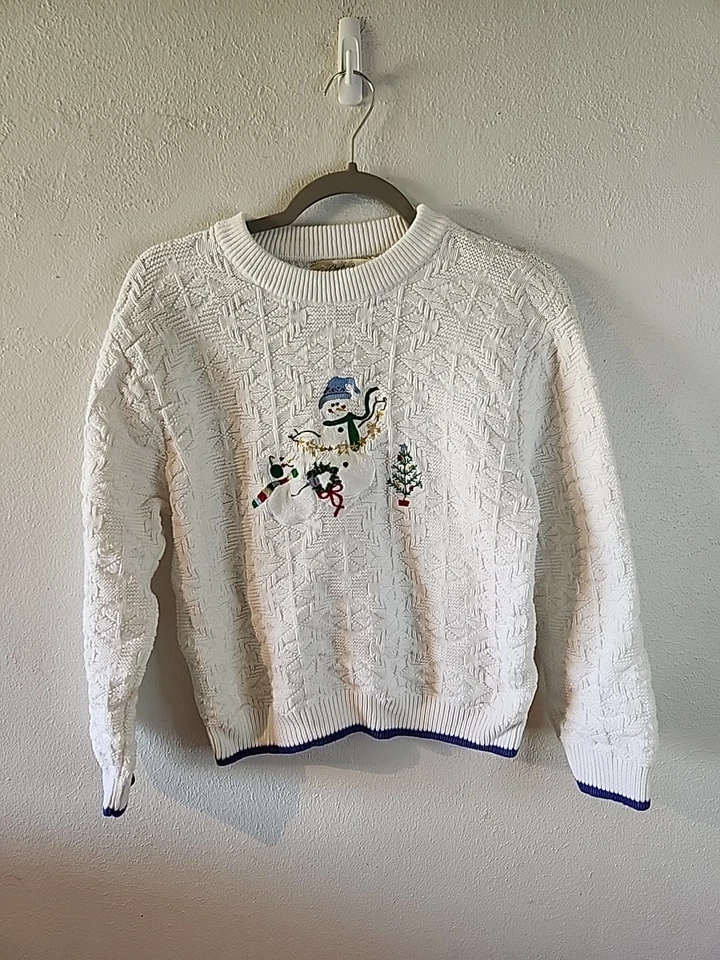 Cabelas Mujer Invierno Muñeco de Nieve Navidad Pullover Suéter - Pequeño  Foto 1 de 4