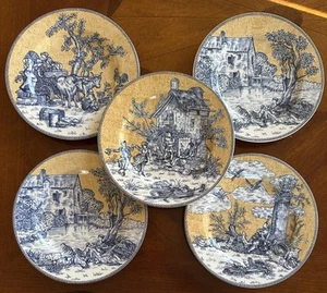 Set 5 piatti insalata porcellana 8” American Atelier toilette inglese 5076 vintage - Foto 1 di 14