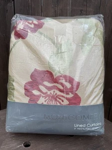Montgomery Pencil Pleat Heading Fully Lined Floral Curtains - 66β X 54β NEW (A3) - Picture 1 of 12