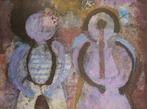 DE COLECCIÓN C. 1965 IMPRESIÓN RUFINO TAMAYO DOS NIÑOS 16"X12" - Imagen 1 de 2