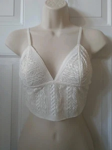AERIE BRALETTE DONNA PANNA MAGLIA PIZZO, TAGLIA M - Foto 1 di 3
