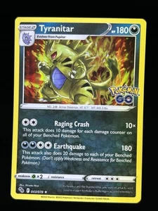 Tyranitar Holo Raro - Pokemon GO #043/078 Pokémon Juego de cartas coleccionables - Imagen 1 de 2