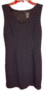 Women’s Ann Taylor Sleeveless & Lined Dress-Size 2P- Black & White Check Pattern - Picture 1 of 19