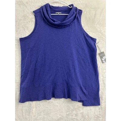 Nuevo con etiquetas Top Habitat púrpura fluido 2X algodón Lagenlook minimalista Foto 1 de 4