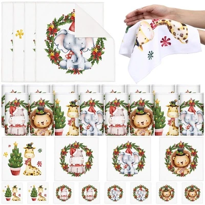 24 Piezas Toallas de Mano de Navidad Comprimidas a Granel Divertidas Toallas de Plato de Navidad Holi... Foto 1 de 4