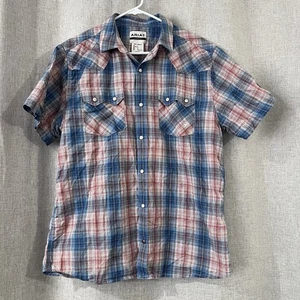 Ariat Retro Fit Pearl Snap Shirt Multicolor Plaid Western Saw Tooth Herren Gr. L - Bild 1 von 8