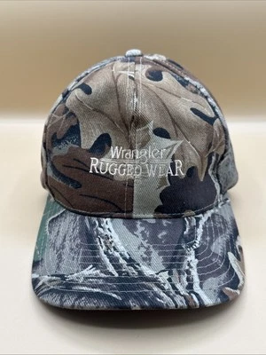 Sombrero camuflado vintage Wrangler resistente correa de cuero años 90 excelente Foto 1 de 4