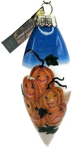 Inside Art Hand Painted Pumpkins Halloween Ornament Old World Christmas OWC - Foto 1 di 13