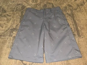 Under Armour HeatGear Gray Golf Club Print Chino Shorts Boys Size 14 - Picture 1 of 4