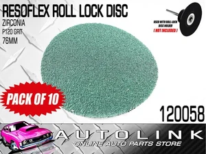 RESOFLEX 76mm ROLL-LOCK DISC ( P120 GRIT ZIRCONIA ) FOR SANDING / FINISHING x10 - Picture 1 of 4