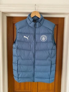 Puma Manchester City Casuals Gilet Bodywarmer Size M Down Insulated Puffer Vest - Picture 1 of 15