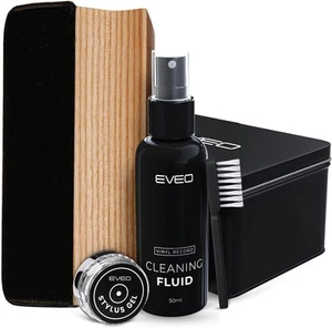 EVEO Vinyl Record Cleaning Kit - 4-in-1 Premium 4 Piece Set, Black - Picture 1 of 9