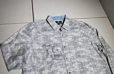 黄油布衬衫男式 3XL 标准版型迷彩印花礼服纽扣棉质休闲 — 第 1/4 张图片