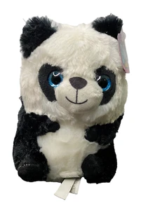 Panda Bär Plüschtier 8" Bauch Buddy Stofftier - blaue glitzernde Augen mit Etikett - Bild 1 von 4