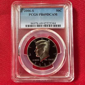 2006 S Proof 50c Kennedy halber Dollar PCGS PR69DCAM - Bild 1 von 2