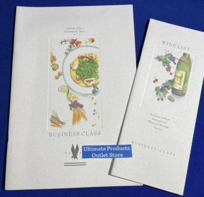 American Airlines ✈️Menú 1990 Business ORD-BEL Comidas🍴and & Wine Entradas 8 Foto 1 de 4