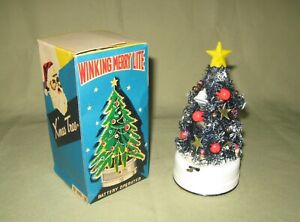 WINKING MERRY LITE Christmas Tree Vintage 6" Japan 1960's *EXCELLENT*