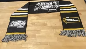 March Madness SCARF Banner ESPN Women’s Champion NCAA Gold And Black Rare Find - Picture 1 of 10