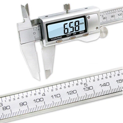 CHINACNCZONE 6'' Stainless Steel 150mm Industry Vernier Caliper Digital Caliper Measure Tool