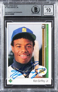 Mariners Ken Griffey Jr. Signed 1989 Upper Deck #1 Rookie Card Auto 10! BAS Slab - Picture 1 of 2