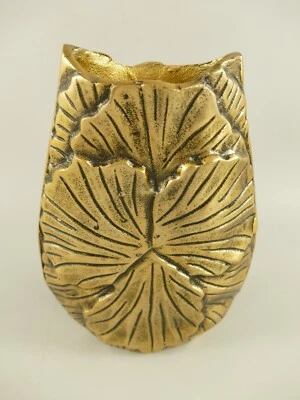 Vase Alu bronzefarben deko Blätter oval  modern H 33cm - Bild 1 von 3