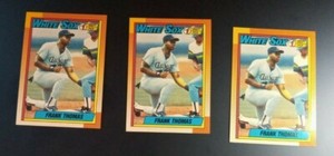 (3) 1990 Topps Frank Thomas Rookie Cards #414 in near mint-mint (see scan)