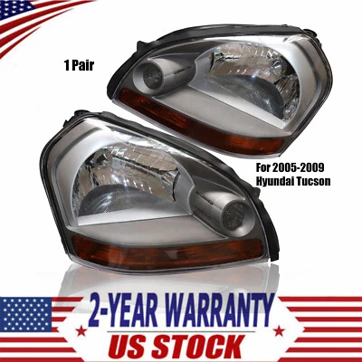 Pair For 2005-2009 Hyundai Tucson Headlights Headlamps Left & Right 2Pcs Foto 1 de 4