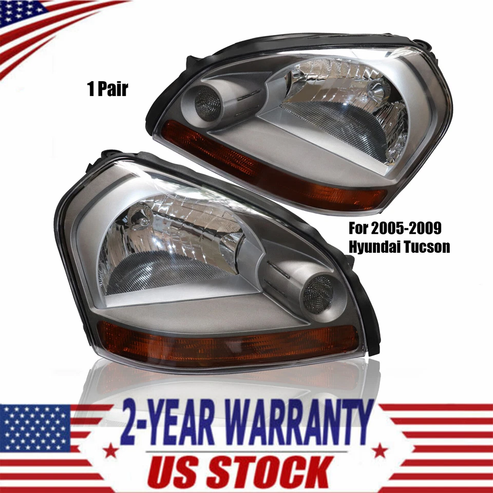 Pair For 2005-2009 Hyundai Tucson Headlights Headlamps Left & Right 2Pcs — 第 1/4 张图片