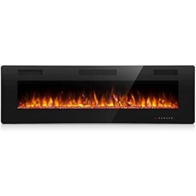 50''Electric Fireplace insert,Recessed&Wall-Mounted heater,Room Decor,remote - Image 1 of 4