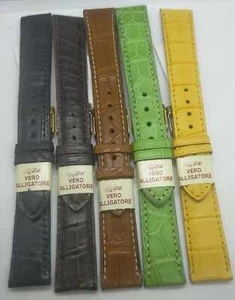 Watch Strap Real Alligator Vintage mm18/16 Semi-Padded N.O.S.Made IN Italy - Picture 1 of 6