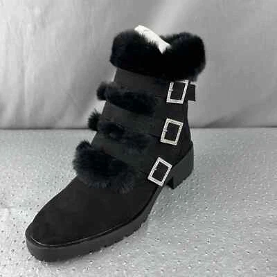 Nanette Lepore India Botín Estrás Hebillas Imitación Piel Talla 7 M NUEVO Foto 1 de 4