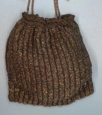 Cartera con cordón y cuentas de vidrio ART DECO Foto 1 de 4