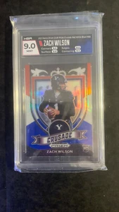 2021 Zach Wilson Panini Prizm Draft Picks Crusade Red/White/Blue #168 HGA 9 - Picture 1 of 2