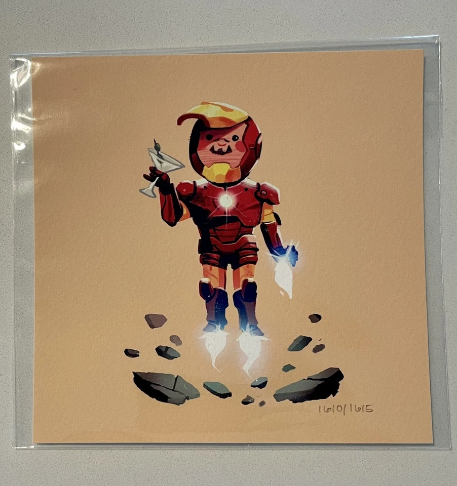 Impresión Olly Moss Avengers Pals Iron Man 5x5 Disney Marvel Foto 1 de 1