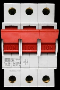DORMAN SMITH 100 AMP TRIPLE POLO INTERRUPTOR PRINCIPAL DESCONECTADOR AV3100 - Imagen 1 de 6