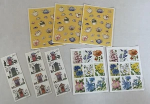 Hallmark Sticker Sheet Lot, Front Doors, Teapots, Flowers - Picture 1 of 7