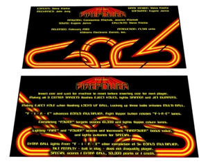 Williams Firepower Pinball Custom Apron Instruction Cards v2 - Picture 1 of 1
