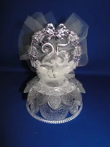 New Vintage WILTON 25TH Anniversary with Double Rings Caketopper 102-1084 - Picture 1 of 5